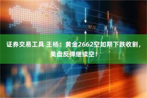 证券交易工具 王杨:黄金2662空如期下跌收割,美盘反弹继续空!