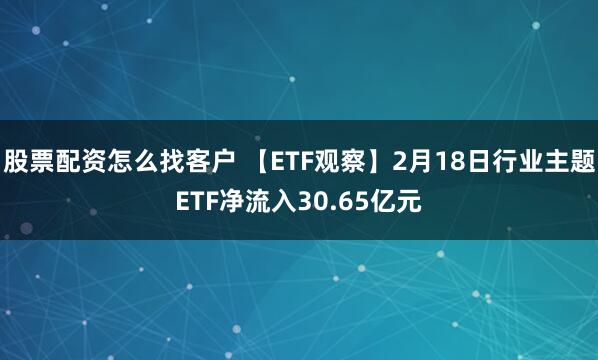 股票配资怎么找客户 【ETF观察】2月18日行业主题ETF净流入30.65亿元