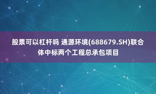 股票可以杠杆吗 通源环境(688679.SH)联合体中标两个工程总承包项目