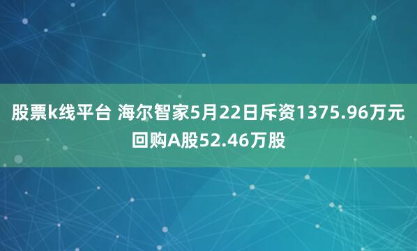 股票k线平台 海尔智家5月22日斥资1375.96万元回购A股52.46万股
