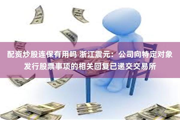 配资炒股连保有用吗 浙江震元：公司向特定对象发行股票事项的相关回复已递交交易所