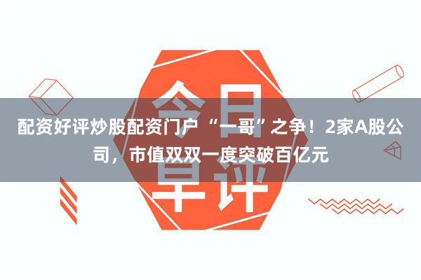 配资好评炒股配资门户 “一哥”之争!2家A股公司,市值双双一度突破百亿元