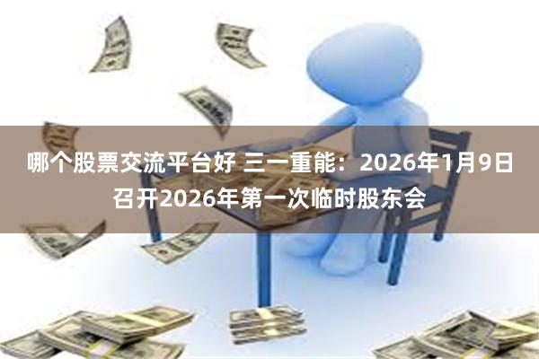 哪个股票交流平台好 三一重能：2026年1月9日召开2026年第一次临时股东会